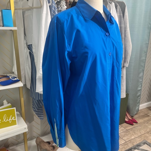 Kahlana Barfield Brown Future Collective blue button down shirt - Picture 2 of 4